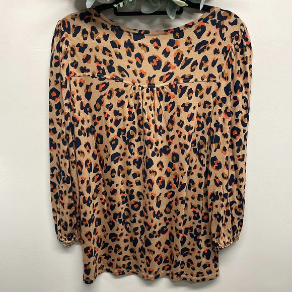 NWT Loft Outlet Leopard Print Long Sleeve Blouse S - Picture 4 of 15